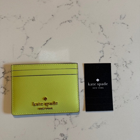 Kate Spade Neon Green Card Holder - Picture 1 of 2